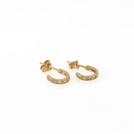 ARETES TOPOS CON ZIRCONES 18K