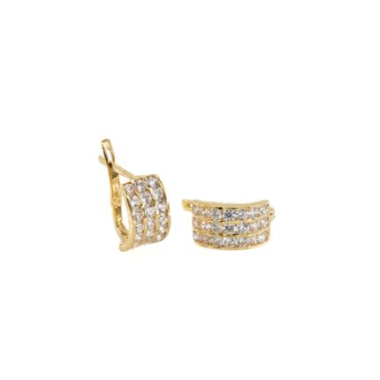 ARETES CORTOS CON ZIRCONES 18K