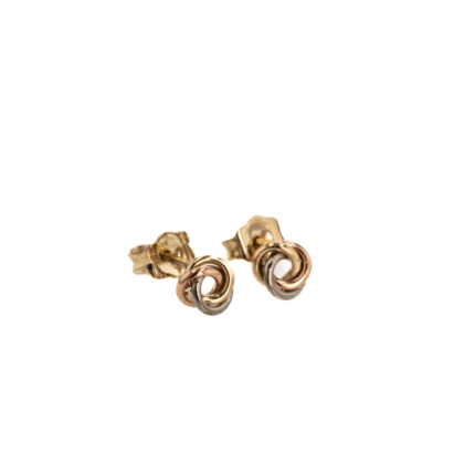 ARETES TOPOS 3 COLORES 18K