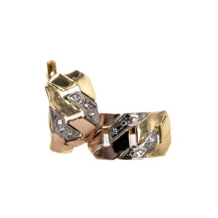 ARETES CORTOS 3 COLORES CON ZIRCONES 18K