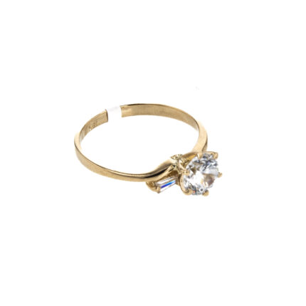 ANILLO COMPROMISO CON ZIRCONES 18K