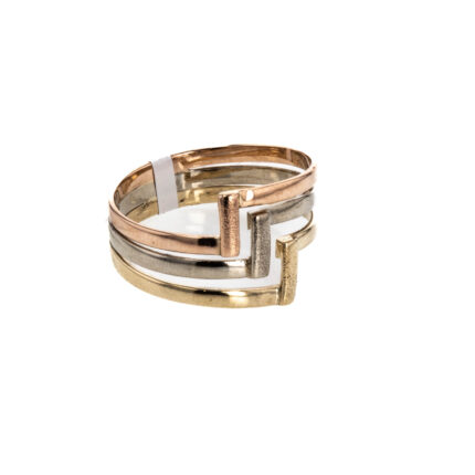 ANILLO 3 COLORES SATINADO 18K