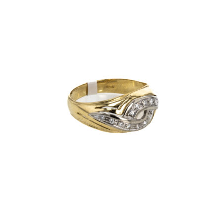 ANILLO 2 COLORES CON ZIRCONES 18K