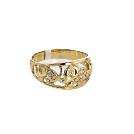 ANILLO ELEFANTES CON ZIRCONES 18K