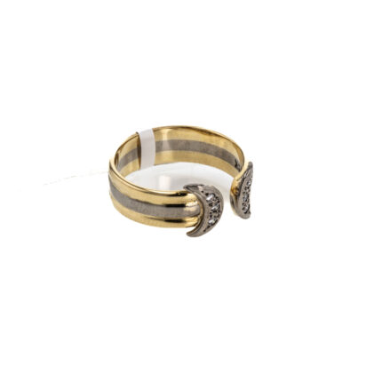 ANILLO 2 COLORES CON ZIRCONES 18K