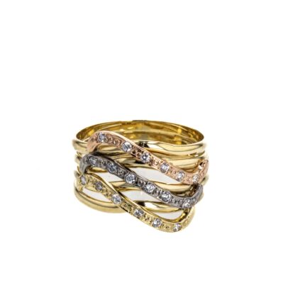 ANILLO CON ZIRCONES 18K
