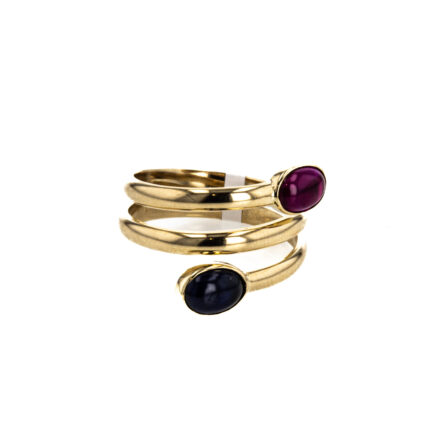 ANILLO CON PIEDRAS 18K