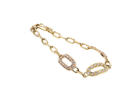 PULSERA 2 COLORES CON ZIRCONES 18K