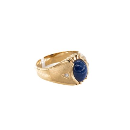 ANILLO CON PIERDA AZUL 18K