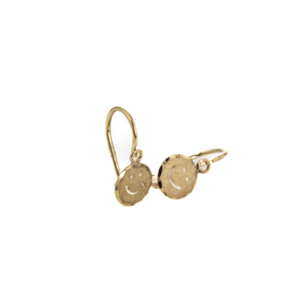 ARETES ZARCILLOS CARA FELIZ 18K
