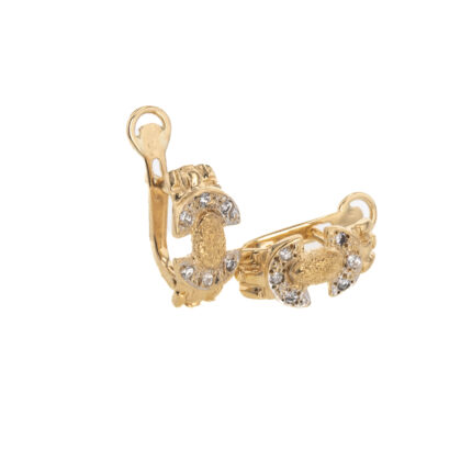 ARETES CORTOS CON ZIRCONES 18K
