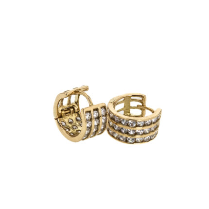 ARETES AROLLAS CON ZIRCONES 18K