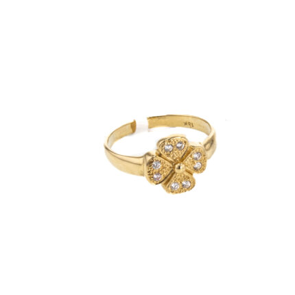 ANILLO FLOR CON ZIRCONES 18K