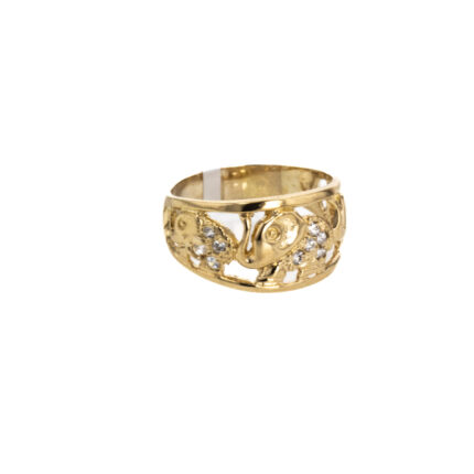 ANILLO ELEFANTES CON ZIRCONES 18K