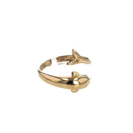 ANILLO DELFIN CON ZIRCONES 18K