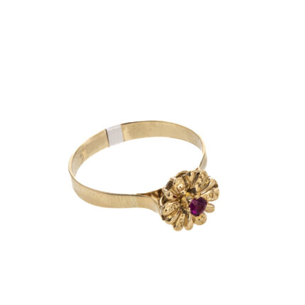 ANILLO FLOR CON ZIRCON 18K