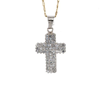 DIJE CRUZ CON ZIRCONES 18K