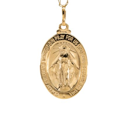 DIJE OVALADO VIRGEN 18K