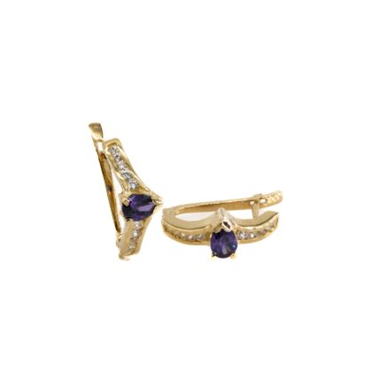 ARETES CORTOS CON ZIRCONES 18K