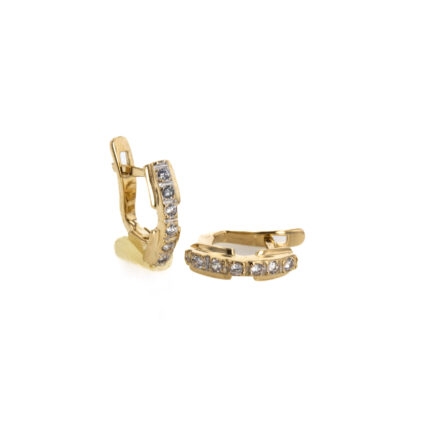 ARETES CORTOS CON ZIRCONES 18K