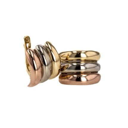ARETES CORTOS 3 COLORES 18K