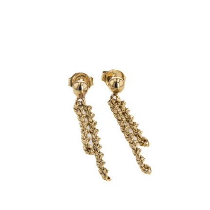 ARETES TOPOS LARGOS 18K