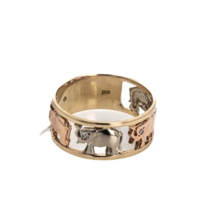 ANILLO ELEFANTES 3 COLORES CON ZIRCONES 18K