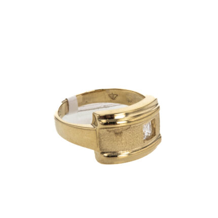 ANILLO PLACA CON ZIRCON 18K