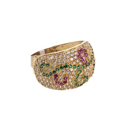 ANILLO CON ZIRCONES 18K