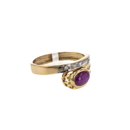 ANILLO 2 COLORES CON ZIRCONES 18K