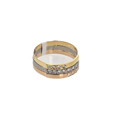 ANILLO 3 COLORES CON ZIRCONES 18K