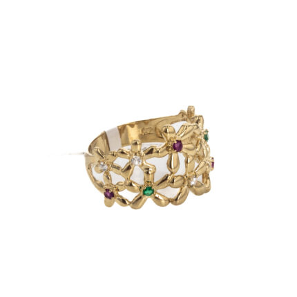 ANILLO CON ZIRCONES 18K