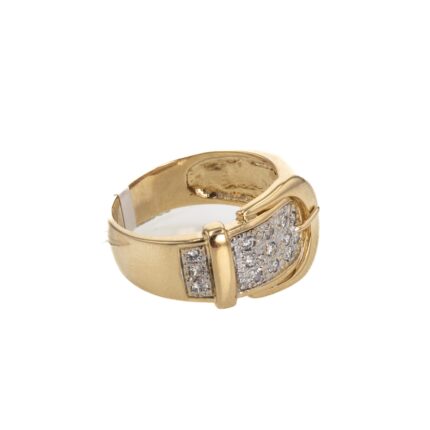 ANILLO HEBILLA CON ZIRCONES 18K