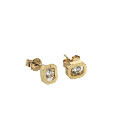 ARETES TOPOS CON ZIRCON 18K