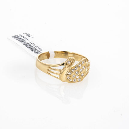 ANILLO CISNE ZIRCONES 18K