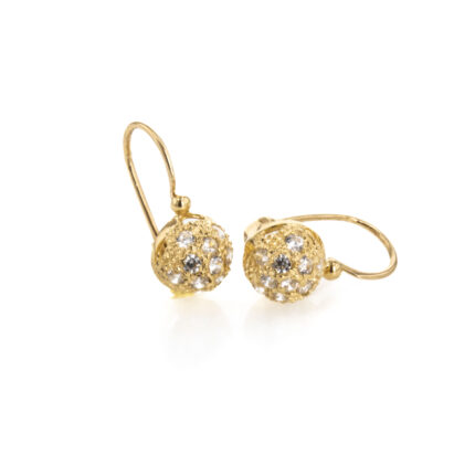 ARETES ZARCILLOS BOLA DE FUEGO 18K