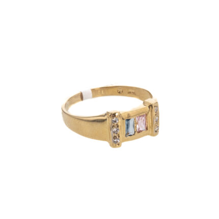 ANILLO CON ZIRCONES 18K