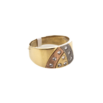 ANILLO 3 COLORES CON ZIRCONES 18K