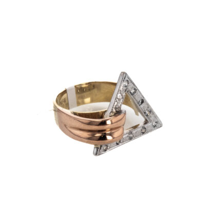 ANILLO 3 COLORES CON ZIRCONES 18K