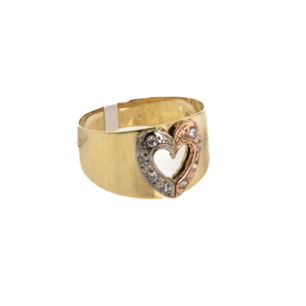 ANILLO 3 COLORES CON ZIRCONES 18K