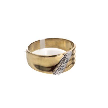 ANILLO 2 COLORES CON ZIRCONES 18K