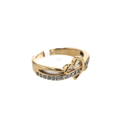 ANILLO 2 COLORES CON ZIRCONES 18K