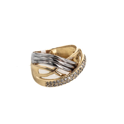 ANILLO CON ZIROCNES 3 COLORES 18K