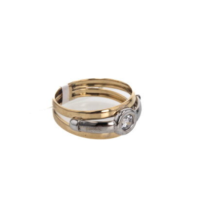 ANILLO 2 COLORES CON ZIRCON 18K