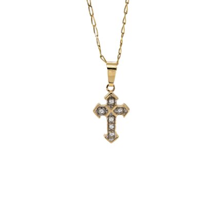 DIJE CRUZ CON ZIRCONES 18K