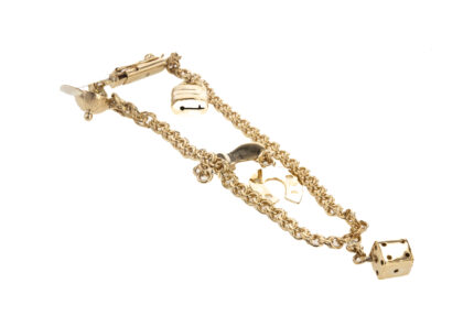 PULSERA TEJIDO CHINO CON DIJES 18K