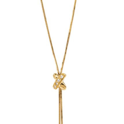 CADENA CON DIJE Y ZIRCONES 18K