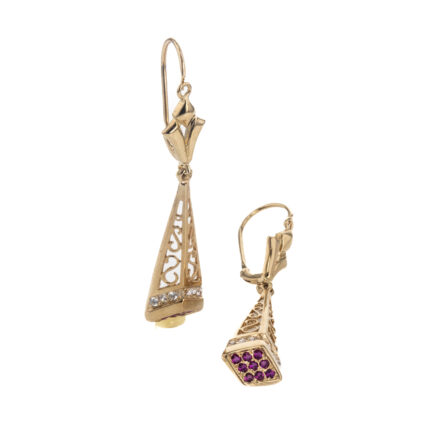 ARETES ZARCILLOS CON ZIRCONES 18K