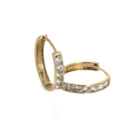 ARETES ARGOLLAS CON ZIRCONES 18K