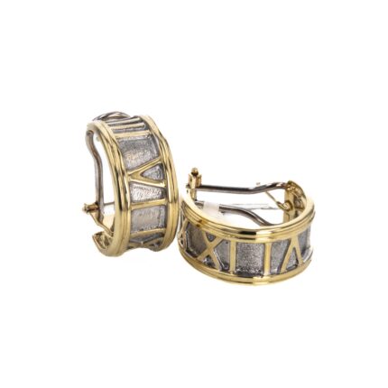 ARETES CORTOS 2 COLORES 18K